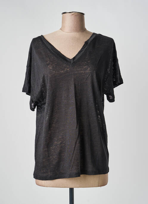 Tricou croială dreaptă mâneci scurte negru JARDIN PRIVÉ femme