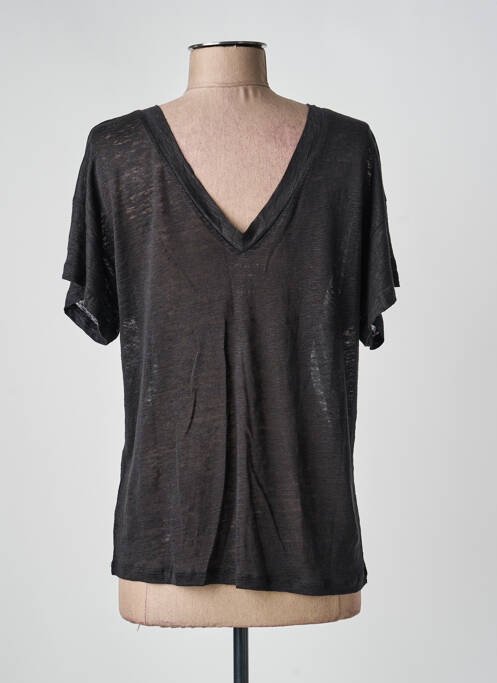 Tricou croială dreaptă mâneci scurte negru JARDIN PRIVÉ femme