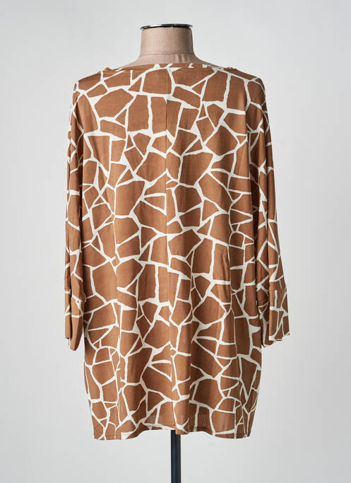 Tunică mâneci lungi guler rotund maro MARIA BELLENTANI femme
