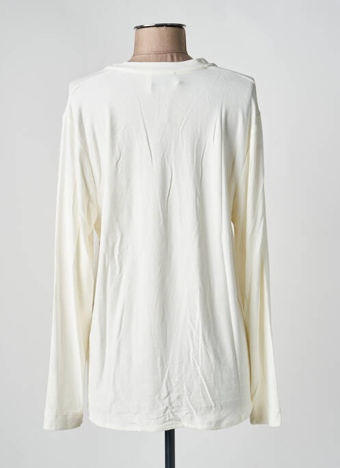 Tricou croială dreaptă mâneci lungi bej GUITARE femme