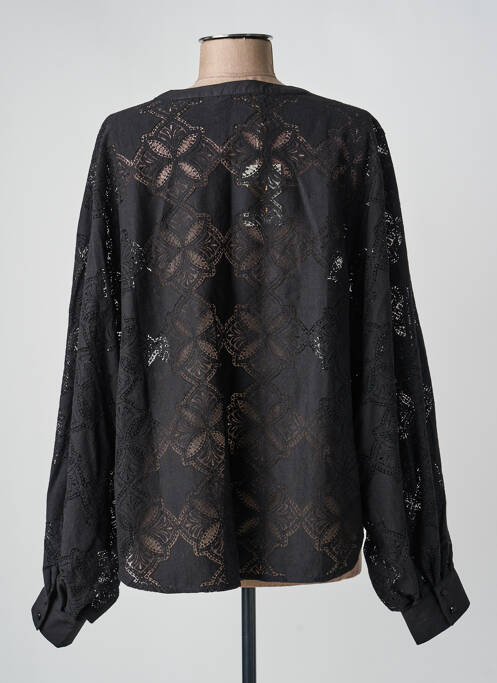 Bluză manșete cu nasturi și deschidere mâneci lungi negru MOS MOSH femme