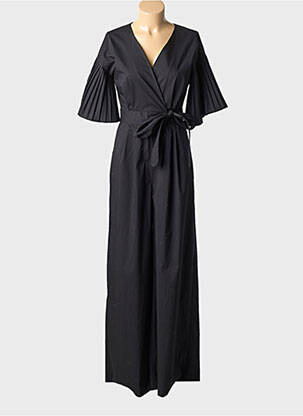 Salopetă-pantalon mâneci scurte mâneci scurte negru B.YU femme