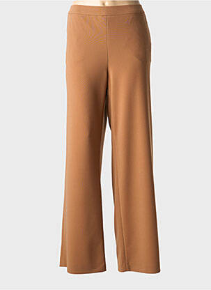 Pantalon larg țesătură poplin mărime normală maro RAFFAELLO ROSSI femme