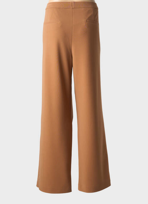 Pantalon larg țesătură poplin mărime normală maro RAFFAELLO ROSSI femme