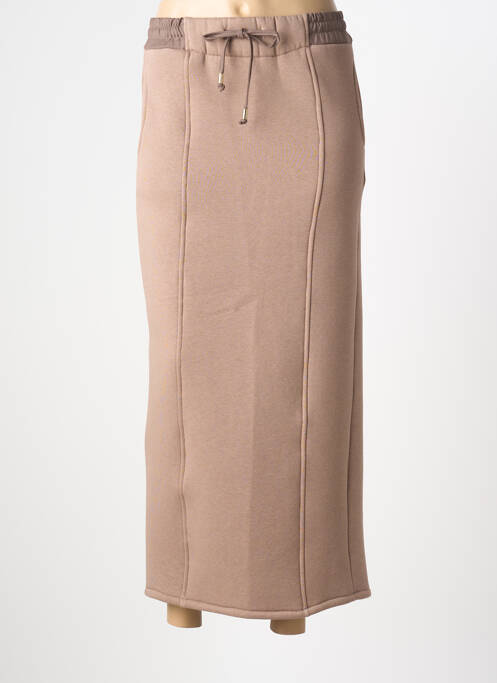 Fustă lungă croială dreaptă maro B.YU femme