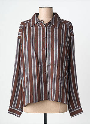 Cămașă croială dreaptă mâneci lungi maro SEE U SOON femme