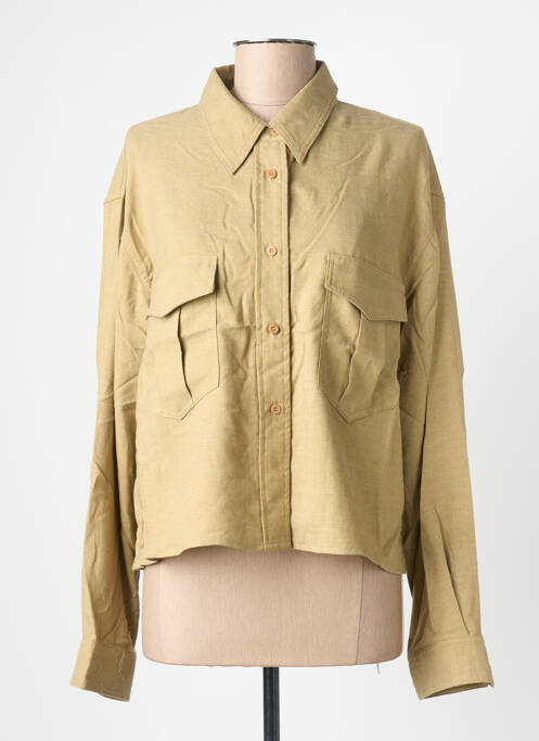 Cămașă croială dreaptă mâneci lungi bej SEE U SOON femme