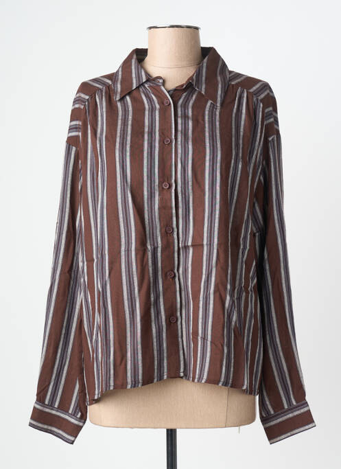 Cămașă croială dreaptă mâneci lungi maro SEE U SOON femme