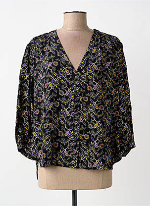 Cămașă imprimeu fantezie mâneci lungi negru GRACE & MILA femme