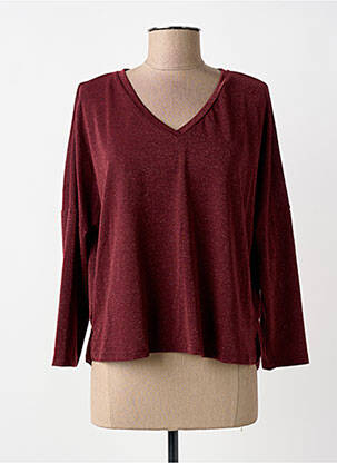 Tricou croială dreaptă mâneci lungi roșu PAKO LITTO femme