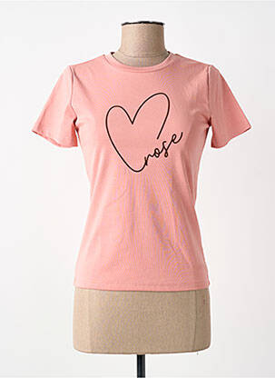 Tricou elasticitate mâneci scurte roz GRACE & MILA femeie
