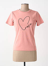 Tricou elasticitate mâneci scurte roz GRACE & MILA femeie