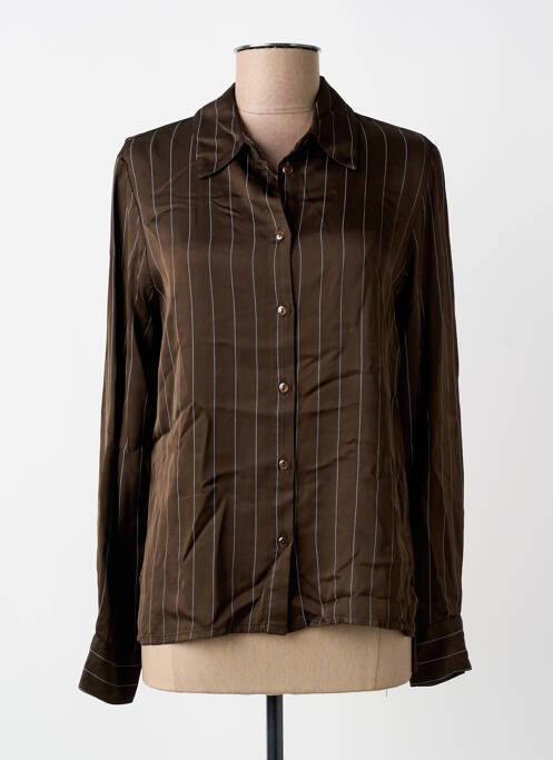 Cămașă croială dreaptă mâneci lungi maro PAKO LITTO femme