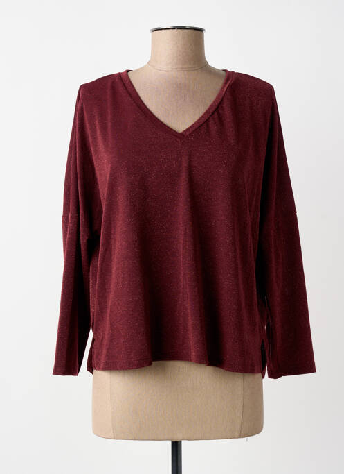 Tricou croială dreaptă mâneci lungi roșu PAKO LITTO femme