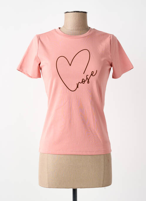 Tricou elasticitate mâneci scurte roz GRACE & MILA femme