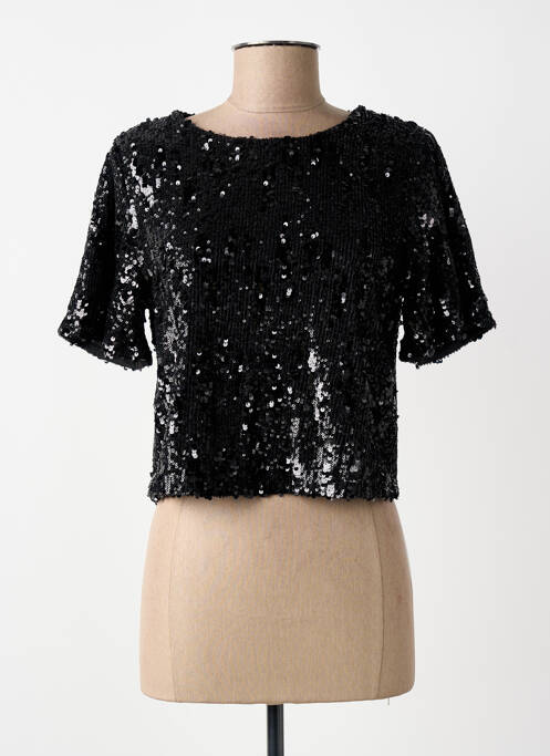 Top mâneci scurte mâneci scurte negru EXQUISS'S femme