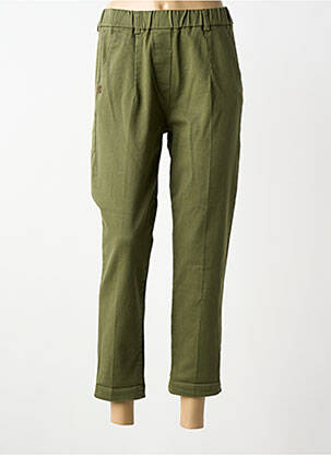 Pantalon drept talie elastică verde PAKO LITTO femeie