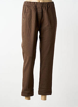 Pantalon drept talie elastică maro închis PAKO LITTO femeie