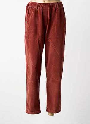 Pantalon drept talie elastică maro PAKO LITTO femeie