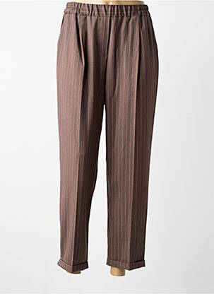 Pantalon 7/8 talie elastică maro PAKO LITTO femeie