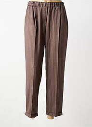 Pantalon 7/8 talie elastică maro PAKO LITTO femme