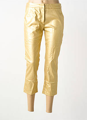 Pantalon trei sferturi croială dreaptă auriu EXQUISS'S femme