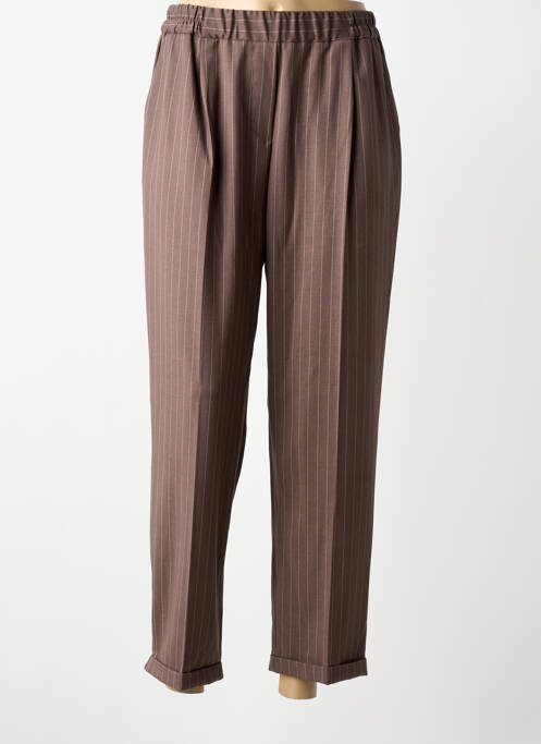 Pantalon 7/8 talie elastică maro PAKO LITTO femme