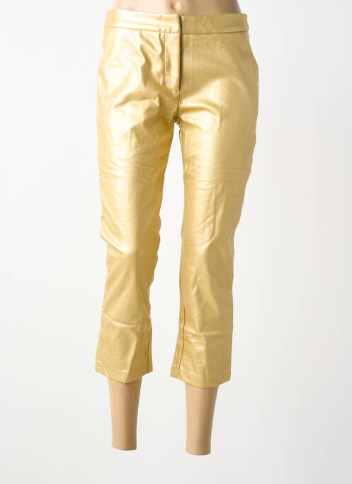 Pantalon trei sferturi croială dreaptă auriu EXQUISS'S femme