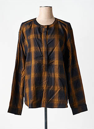 Bluză imprimeu fantezie mâneci lungi maro SEE U SOON femme