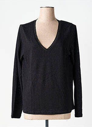 Top croială cambrată mâneci lungi negru GRACE & MILA femeie
