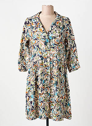 Rochie scurtă croială evazată mâneci lungi albastru PAKO LITTO femeie