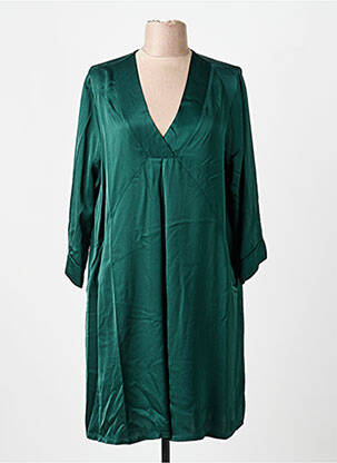 Rochie scurtă croială evazată mâneci lungi verde PAKO LITTO femeie