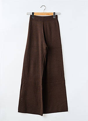 Pantalon evazat talie elastică maro GRACE & MILA femeie