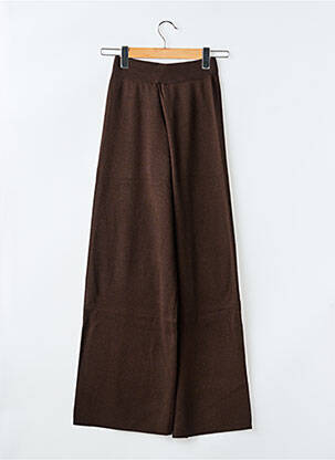 Pantalon evazat talie elastică maro GRACE & MILA femeie
