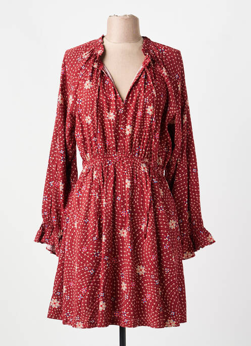 Rochie scurtă croială evazată mâneci lungi maro GRACE & MILA femme