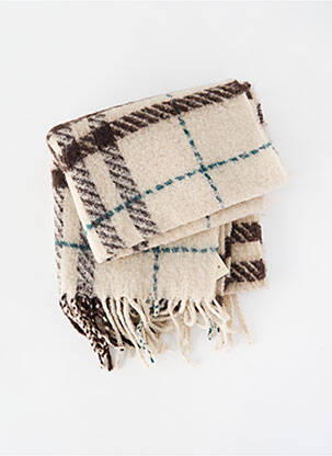 Eșarfă imprimeu carouri bej SEE U SOON femme