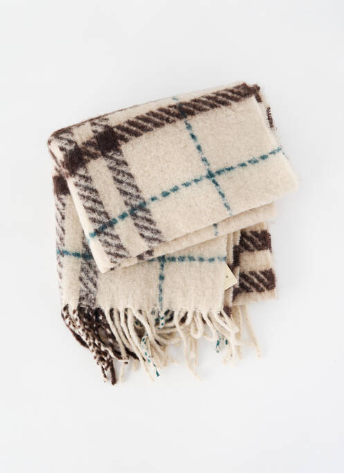 Eșarfă imprimeu carouri bej SEE U SOON femme