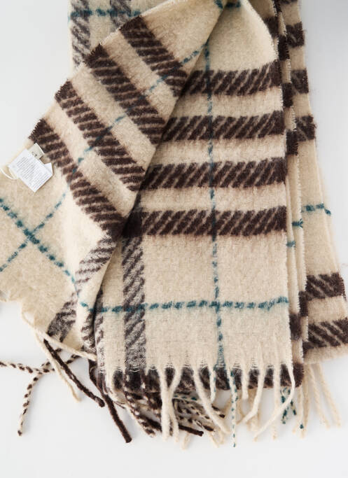 Eșarfă imprimeu carouri bej SEE U SOON femme