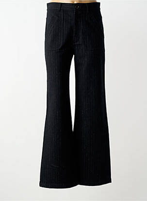 Pantalon larg închidere cu fermoar sub clapetă cu nasturi mărime normală negru MASSCOB femme