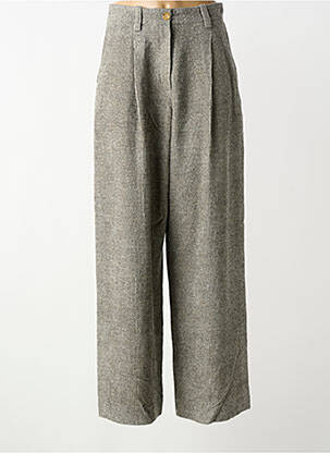 Pantalon larg închidere cu fermoar sub clapetă cu nasturi mărime normală gri ALYSI femme