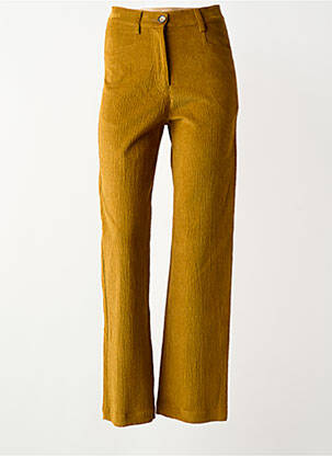 Pantalon drept închidere cu fermoar sub clapetă cu nasturi mărime normală galben MOMONI femme