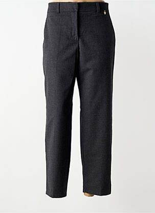 Pantalon drept închidere cu fermoar sub clapetă cu cârlig mărime normală gri SOUVENIR femme