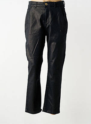 Pantalon chino închidere cu fermoar sub clapetă cu nasturi mărime normală negru LEON & HARPER femme