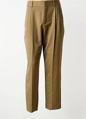 Pantalon drept țesătură poplin mărime normală verde MASSCOB femeie