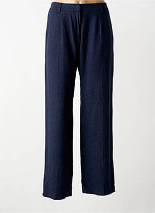 Pantalon larg închidere cu fermoar sub clapetă cu cârlig mărime normală albastru MODETROTTER femme