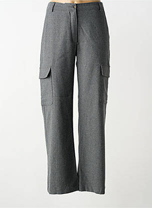 Pantalon larg închidere cu fermoar sub clapetă cu nasturi mărime normală gri DIEGA femme