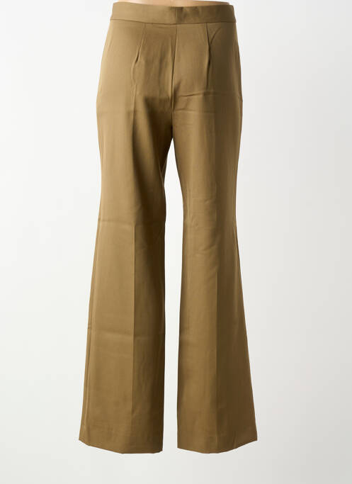 Pantalon larg țesătură poplin mărime normală verde MASSCOB femme