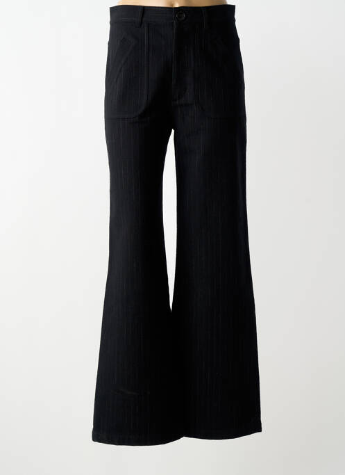 Pantalon larg închidere cu fermoar sub clapetă cu nasturi mărime normală negru MASSCOB femme