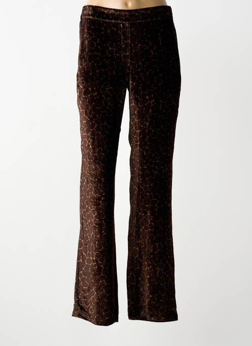 Pantalon drept talie elastică mărime normală maro SIYU femme