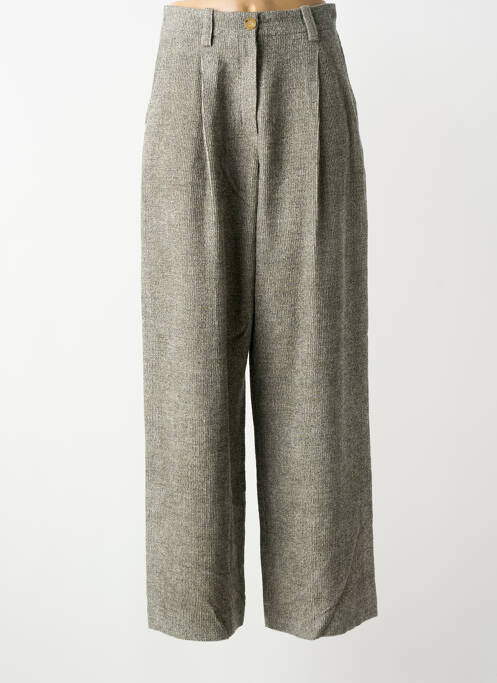 Pantalon larg închidere cu fermoar sub clapetă cu nasturi mărime normală gri ALYSI femme